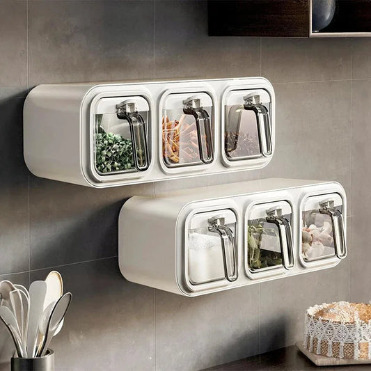 Wall-Mounted Kitchen Spice Organizer | Space-Saving Condiment & Jar Storage