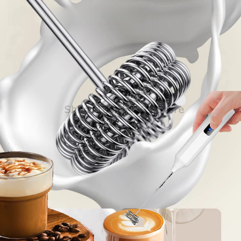 Electric Milk & Coffee Frother – 3-Speed Professional Foam Maker | Stainless Steel Whisk for Milk, Cream & Egg Whites