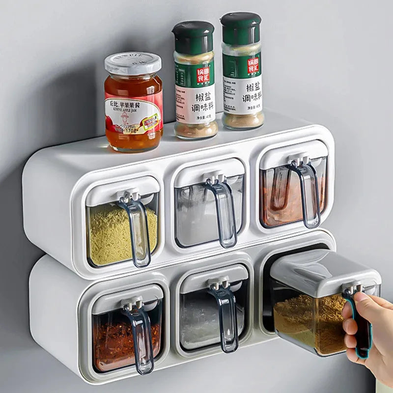 Wall-Mounted Kitchen Spice Organizer | Space-Saving Condiment & Jar Storage