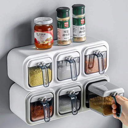 Wall-Mounted Kitchen Spice Organizer | Space-Saving Condiment & Jar Storage