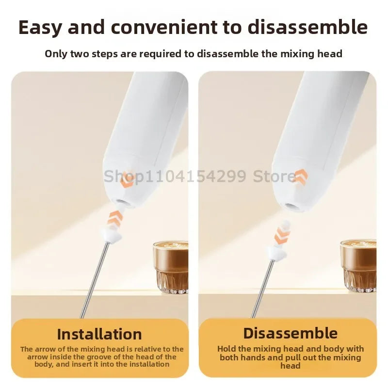 Electric Milk & Coffee Frother – 3-Speed Professional Foam Maker | Stainless Steel Whisk for Milk, Cream & Egg Whites