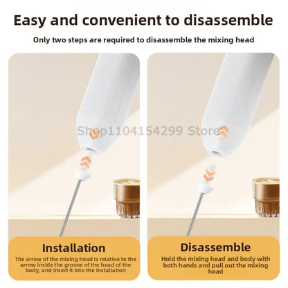 Electric Milk & Coffee Frother – 3-Speed Professional Foam Maker | Stainless Steel Whisk for Milk, Cream & Egg Whites