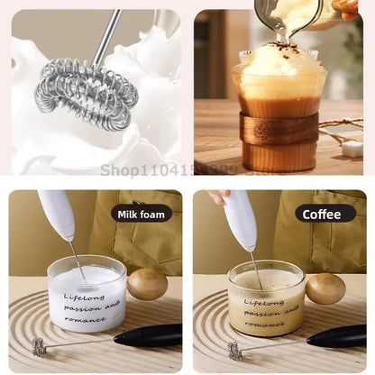 Electric Milk & Coffee Frother – 3-Speed Professional Foam Maker | Stainless Steel Whisk for Milk, Cream & Egg Whites