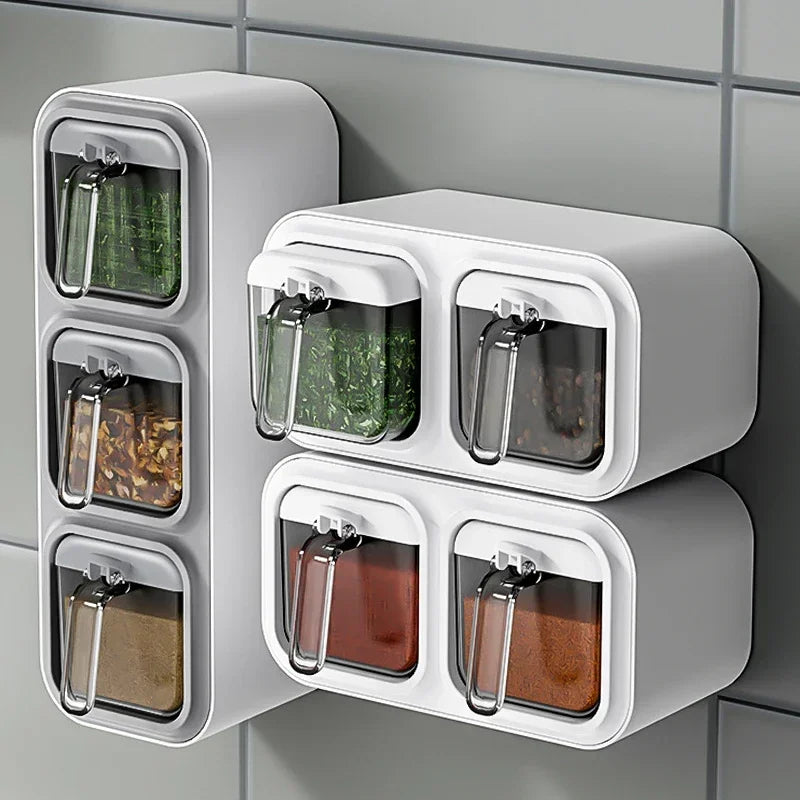 Wall-Mounted Kitchen Spice Organizer | Space-Saving Condiment & Jar Storage