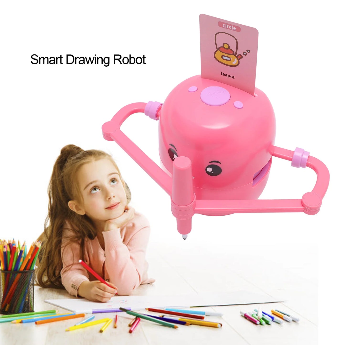 Robot Drawing Machine Smart Drawing Robot Automatic Early Educational 2400mAh Art Enlightenment for Children Aged 5 and Above
