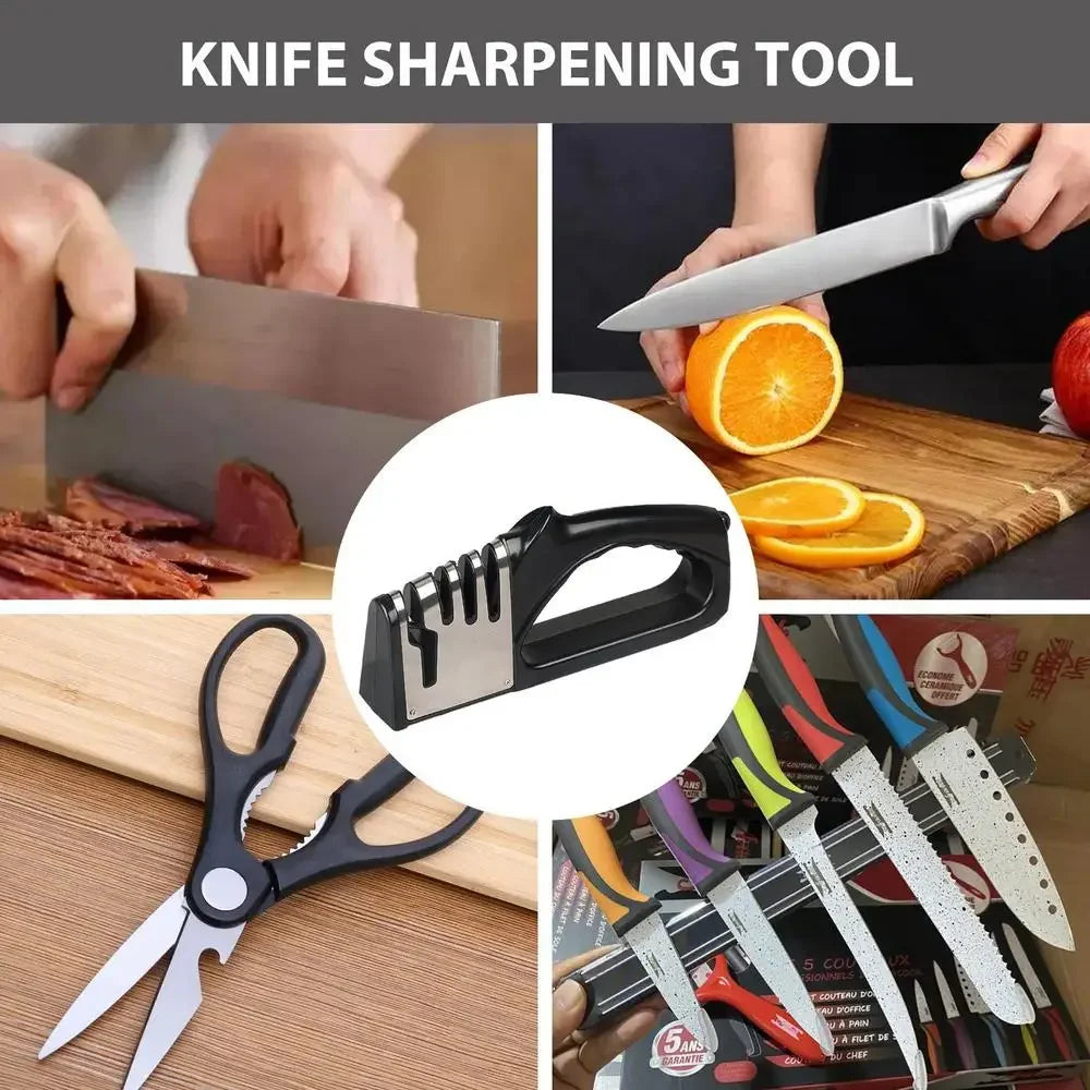 Professional 4-in-1 Knife Sharpener | Multi-Functional Kitchen Blade & Scissor Sharpener