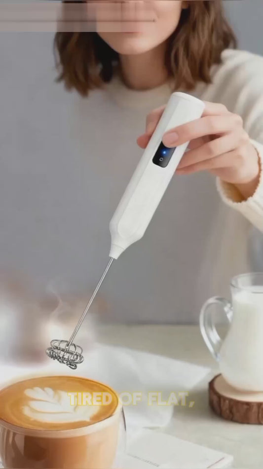 Electric Milk & Coffee Frother – 3-Speed Professional Foam Maker | Stainless Steel Whisk for Milk, Cream & Egg Whites